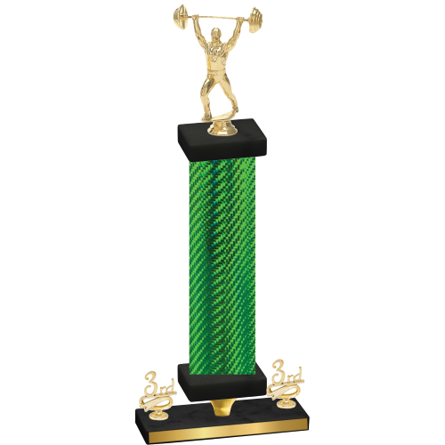 Premium Single Green Carbon Fiber Third Place Weights Trophy
