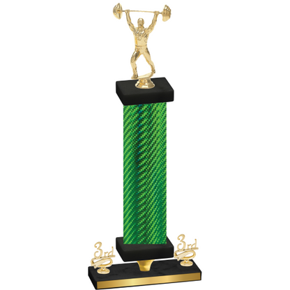 Premium Single Green Carbon Fiber Third Place Weights Trophy