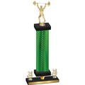 Premium Single Green Carbon Fiber Year Weights Trophy