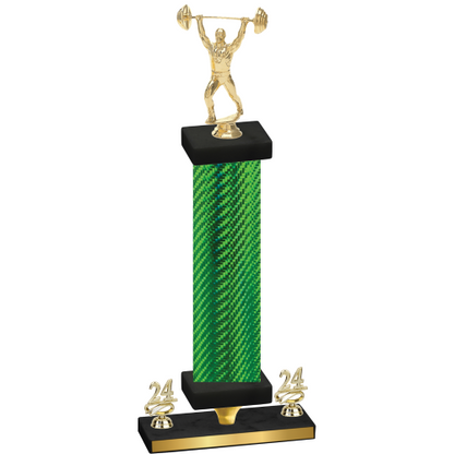 Premium Single Green Carbon Fiber Year Weights Trophy