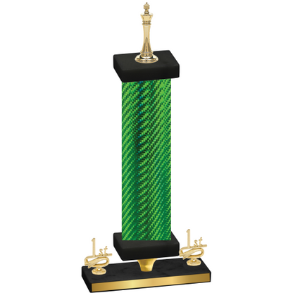Premium Single Green Carbon Fiber First Place Chess Trophy