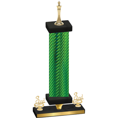 Premium Single Green Carbon Fiber Third Place Chess Trophy
