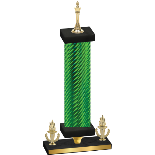 Premium Single Green Carbon Fiber Victory Chess Trophy