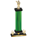 Premium Single Green Carbon Fiber Fourth Place Holiday Trophy