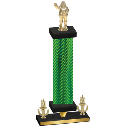 Premium Single Green Carbon Fiber Victory Holiday Trophy