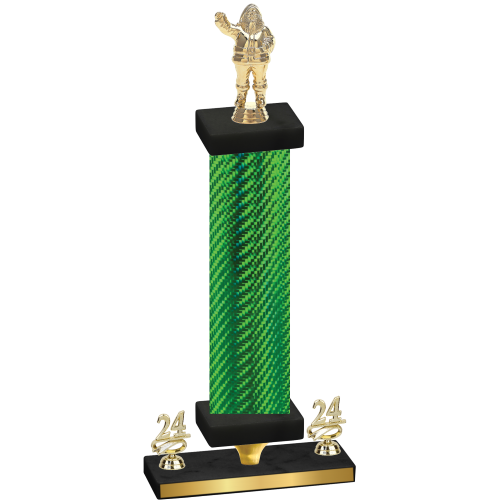 Premium Single Green Carbon Fiber Year Holiday Trophy