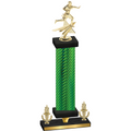 Premium Single Green Carbon Fiber Victory Flag Football Trophy