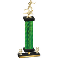 Premium Single Green Carbon Fiber Year Flag Football Trophy