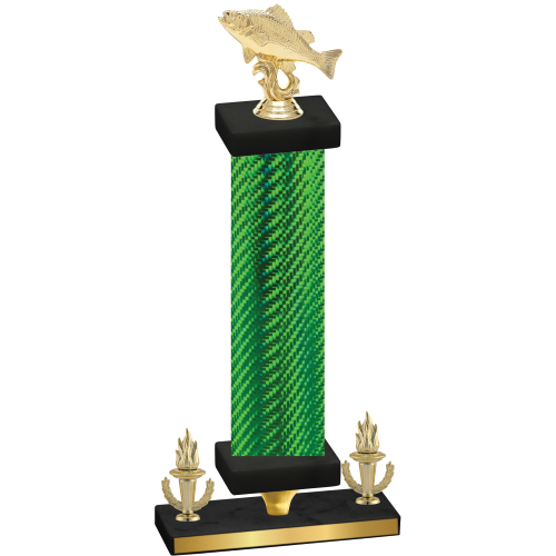 Premium Single Green Carbon Fiber Victory Fishing Trophy