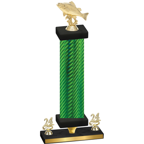Premium Single Green Carbon Fiber Year Fishing Trophy