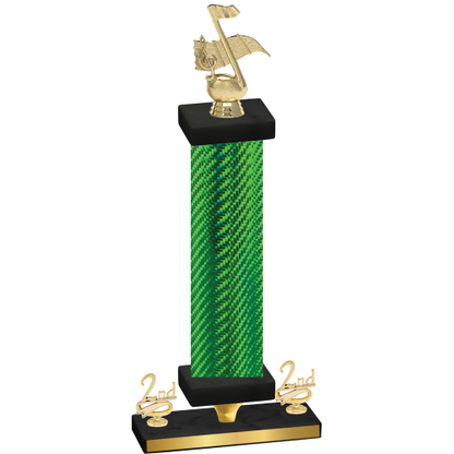Premium Single Green Carbon Fiber Second Place Music Trophy