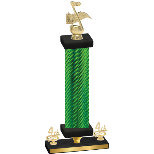 Premium Single Green Carbon Fiber Fourth Place Music Trophy