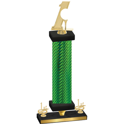 Premium Single Green Carbon Fiber First Place Golf Trophy