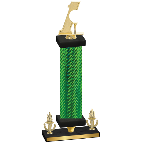 Premium Single Green Carbon Fiber Victory Golf Trophy