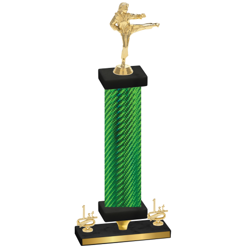 Premium Single Green Carbon Fiber First Place Karate Trophy
