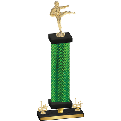 Premium Single Green Carbon Fiber First Place Karate Trophy