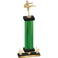 Premium Single Green Carbon Fiber Third Place Karate Trophy