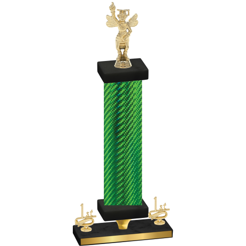 Premium Single Green Carbon Fiber First Place Academics Trophy