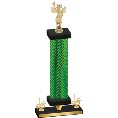 Premium Single Green Carbon Fiber First Place Academics Trophy