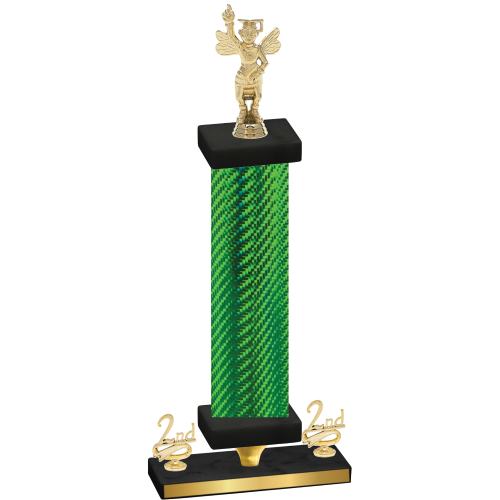 Premium Single Green Carbon Fiber Second Place Academics Trophy