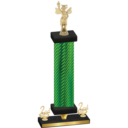 Premium Single Green Carbon Fiber Second Place Academics Trophy