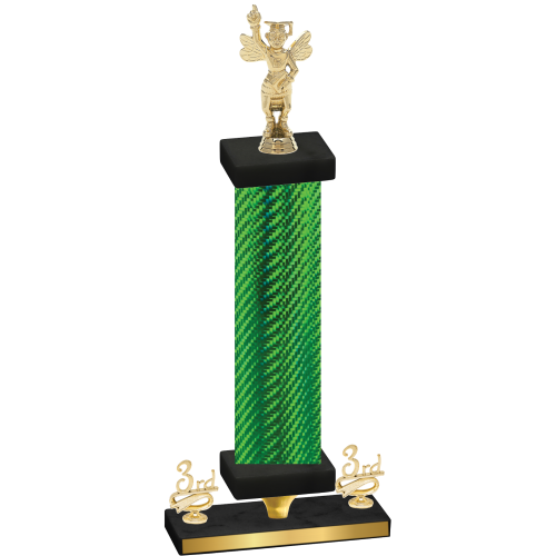 Premium Single Green Carbon Fiber Third Place Academics Trophy
