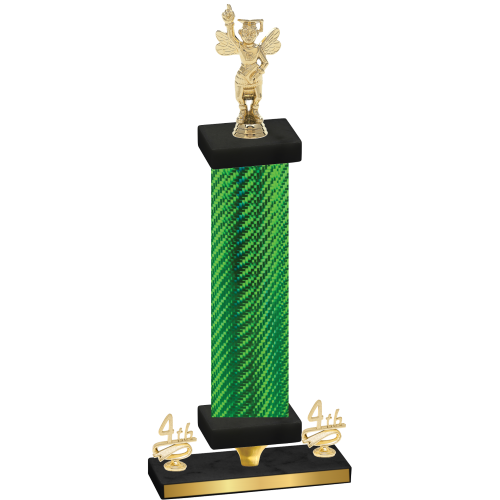 Premium Single Green Carbon Fiber Fourth Place Academics Trophy