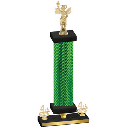 Premium Single Green Carbon Fiber Fourth Place Academics Trophy