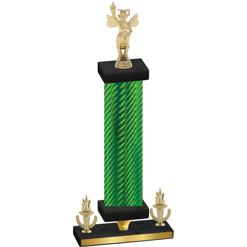 Premium Single Green Carbon Fiber Victory Academics Trophy