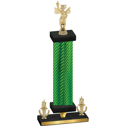 Premium Single Green Carbon Fiber Victory Academics Trophy