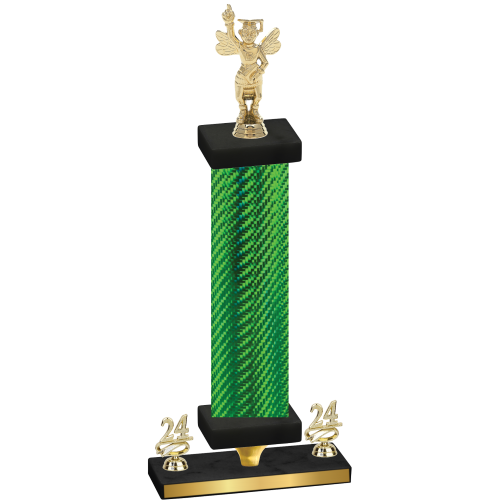 Premium Single Green Carbon Fiber Year Academics Trophy