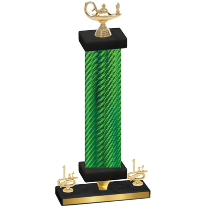 Premium Single Green Carbon Fiber First Place Academics Trophy