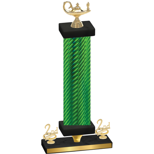 Premium Single Green Carbon Fiber Second Place Academics Trophy