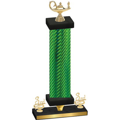 Premium Single Green Carbon Fiber Third Place Academics Trophy