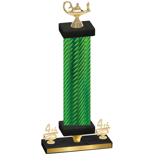 Premium Single Green Carbon Fiber Fourth Place Academics Trophy