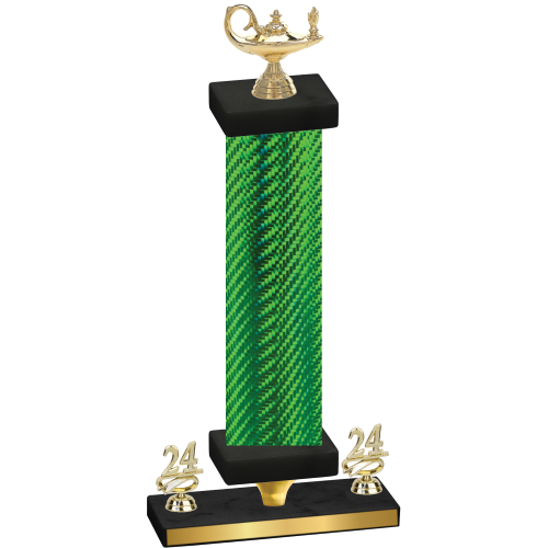 Premium Single Green Carbon Fiber Year Academics Trophy