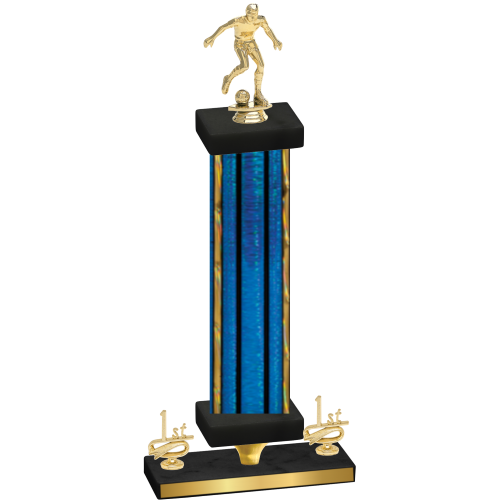 Premium Single Blue Glacier First Place Soccer Trophy