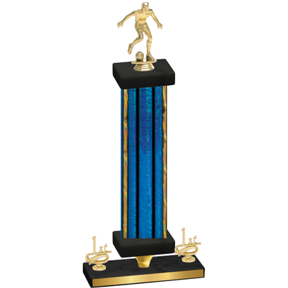 Premium Single Blue Glacier First Place Soccer Trophy