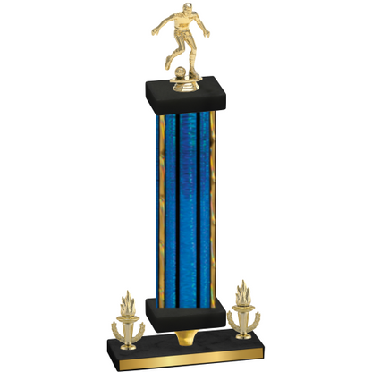 Premium Single Blue Glacier Victory Soccer Trophy