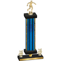 Premium Single Blue Glacier Year Soccer Trophy