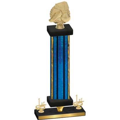 Premium Single Blue Glacier First Place Soccer Trophy