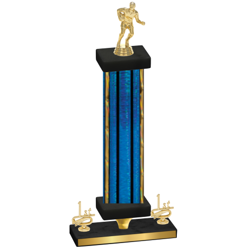 Premium Single Blue Glacier First Place Rugby Trophy