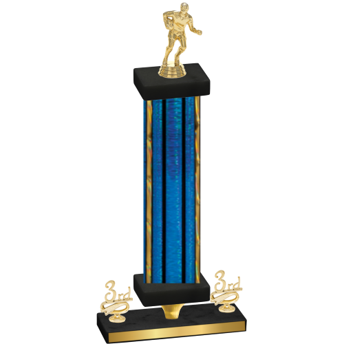 Premium Single Blue Glacier Third Place Rugby Trophy