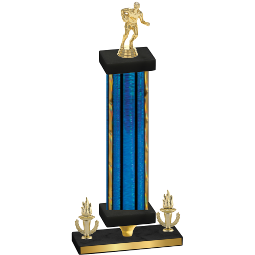 Premium Single Blue Glacier Victory Rugby Trophy