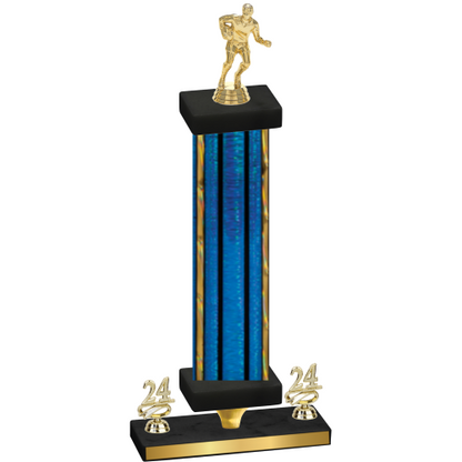 Premium Single Blue Glacier Year Rugby Trophy