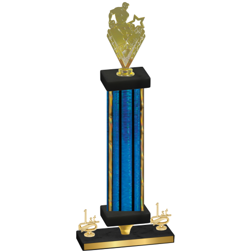 Premium Single Blue Glacier First Place Rugby Trophy