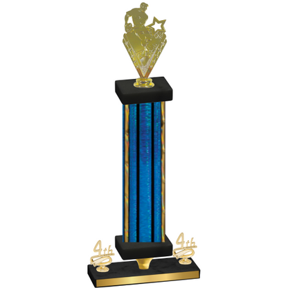 Premium Single Blue Glacier Fourth Place Rugby Trophy