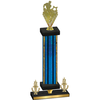 Premium Single Blue Glacier Victory Rugby Trophy