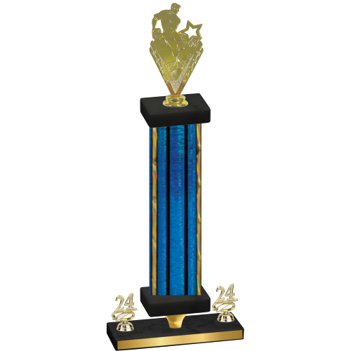 Premium Single Blue Glacier Year Rugby Trophy