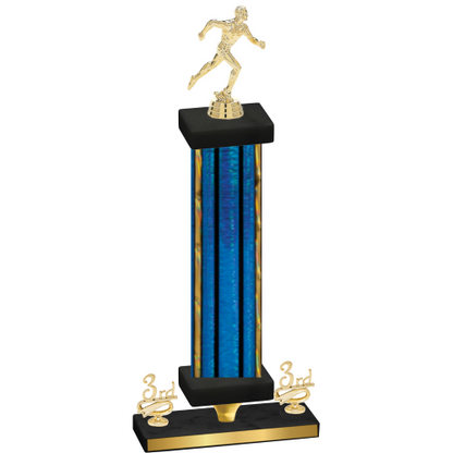 Premium Single Blue Glacier Third Place Running Trophy